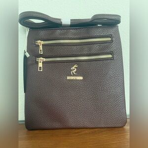 NWT Ragsto Brown Leather Crossbody Bag